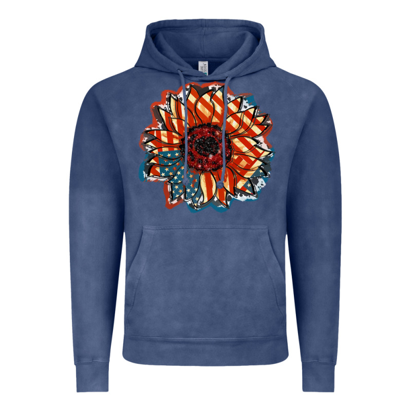 American Flag Sunflower 4th Of July Vintage Hoodie by FaDigitalArtStudio | Teevron