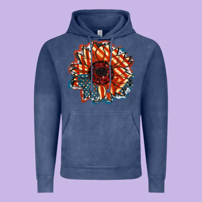 American Flag Sunflower 4th Of July Vintage Hoodie Designed By Fadigitalartstudio