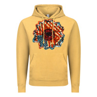 Vintage Mustard American Flag sunflower 4th of july Vintage Hoodie - FaDigitalArtStudio