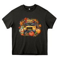 Asphalt Fall School Bus Heavy Core Tee - texasbilliewilder