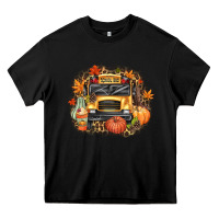 Black Fall School Bus Heavy Core Tee - texasbilliewilder