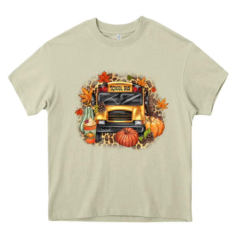 Fall School Bus Heavy Core Tee by texasbilliewilder | Teevron