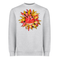 Heather Grey watermelon sunflower Heavyweight Sweatshirt - BarkalooDesign