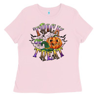Bubblegum Pink trick or treat Ladies Tee - CowGirlArtShop