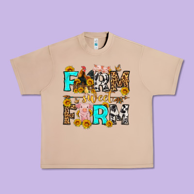 Farm Sweet Farm Western  Olivia Urban Heavy Tee Designed By Oliviacreatesart