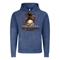 Vintage Denim american babe messy bun Vintage Hoodie - FaDigitalArtStudio