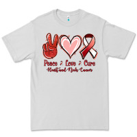 Dove Grey Peace Love Cure Heart And Neck Cancer Premium Tee - Jasminsmagicworld