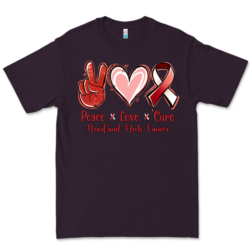 Peace Love Cure Heart And Neck Cancer Premium Tee by Jasminsmagicworld | Teevron