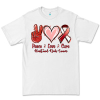 White Peace Love Cure Heart And Neck Cancer Premium Tee - Jasminsmagicworld
