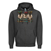 Charcoal Heather 3 sheeps suffolk ewe with bandanas and fence Zipper Hoodie - BarkalooDesign