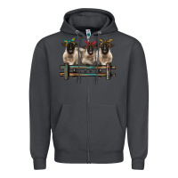Smoke 3 sheeps suffolk ewe with bandanas and fence Zipper Hoodie - BarkalooDesign