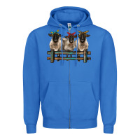 True Royal 3 sheeps suffolk ewe with bandanas and fence Zipper Hoodie - BarkalooDesign