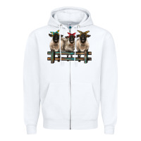 White 3 sheeps suffolk ewe with bandanas and fence Zipper Hoodie - BarkalooDesign