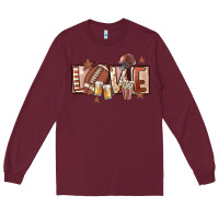 Burgundy football love Long Sleeve Tee - FaDigitalArtStudio
