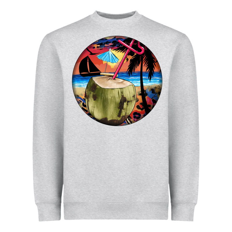 Coconut Drink Colorful Leopard Heavyweight Sweatshirt by BarkalooDesign | Teevron