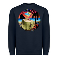 Navy coconut drink colorful leopard Heavyweight Sweatshirt - BarkalooDesign
