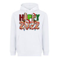 White happy 2022 with christmas tree cake Heavyweight Hoodie - AdoDesignShop