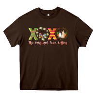 Chocolate Brown Xoxo the original love letters Heavy Core Tee - NancyCooperArtShop