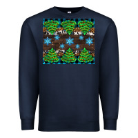 Navy Christmas tree with snow Premium Sweatshirt - AdoDesignShop