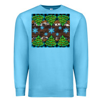 Ocean Blue Christmas tree with snow Premium Sweatshirt - AdoDesignShop