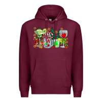 Burgundy Christmas tequila Premium Hoodie - CowhideDigitalArt