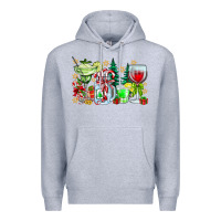 Heather Grey Christmas tequila Premium Hoodie - CowhideDigitalArt