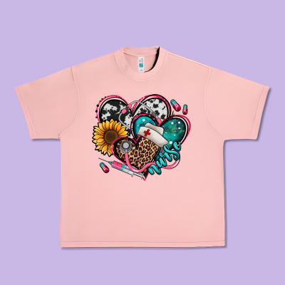 Nurse Hearts Urban Heavy Tee Designed By Jasminsmagicworld