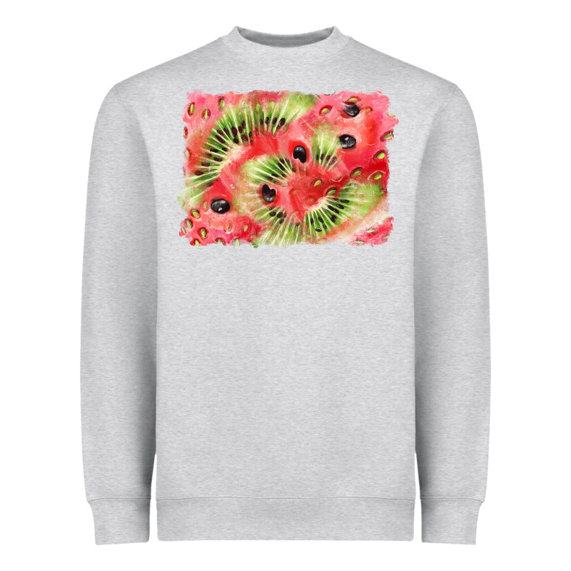 Watermelon Strawberry Kiwi Background Heavyweight Sweatshirt by BarkalooDesign | Teevron