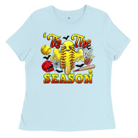 Baby Blue tis the season softball halloween Ladies Tee - CowGirlArtShop