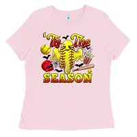 Bubblegum Pink tis the season softball halloween Ladies Tee - CowGirlArtShop