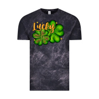 Cloud Black St. Patrick's Lucky and shamrock Vintage Tee - OliviaCreatesArt