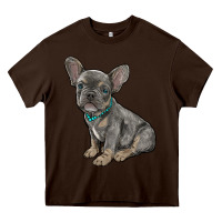 Chocolate Brown french bulldog Heavy Core Tee - RanaPortraitStore