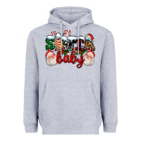 Heather Grey santa baby with santa and christmas tree cake Heavyweight Hoodie - AdoDesignShop
