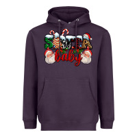 Plum santa baby with santa and christmas tree cake Heavyweight Hoodie - AdoDesignShop