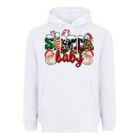 White santa baby with santa and christmas tree cake Heavyweight Hoodie - AdoDesignShop