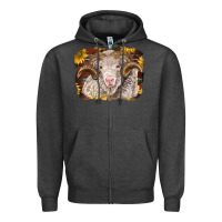 Charcoal Heather merino ram with sunflowers Zipper Hoodie - BarkalooDesign