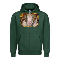 Merino Ram With Sunflowers Zipper Hoodie | Teevron