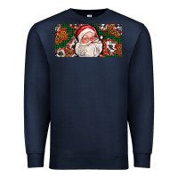 Navy christmas with santa Premium Sweatshirt - AdoDesignShop