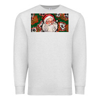 Oatmeal Heather christmas with santa Premium Sweatshirt - AdoDesignShop