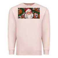 Pale Pink christmas with santa Premium Sweatshirt - AdoDesignShop
