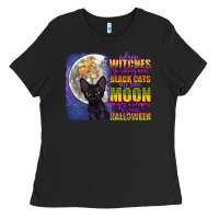 Black when witches go riding Ladies Tee - CowGirlArtShop