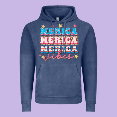 Merica Vibes Vintage Hoodie Designed By Fadigitalartstudio