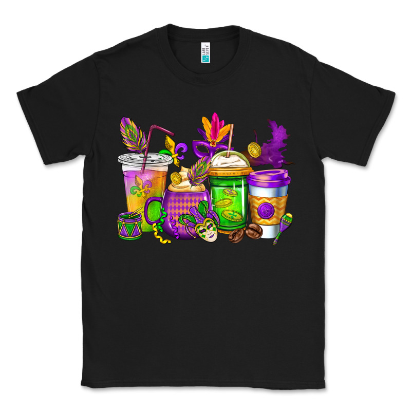 Mardi Gras Coffee Cups Cowgirl Classic Tee by CowGirlArtShop | Teevron