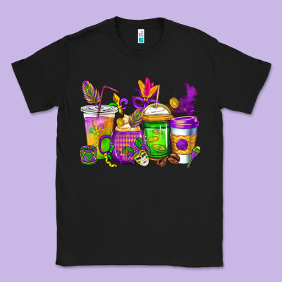 Mardi Gras Coffee Cups Cowgirl Classic Tee Designed By Cowgirlartshop