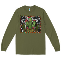 Army Green aztec cowhide cacti Long Sleeve Tee - RanaPortraitStore