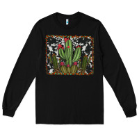 Black aztec cowhide cacti Long Sleeve Tee - RanaPortraitStore