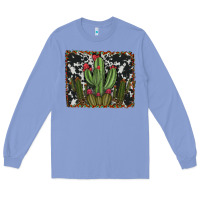 Colony Blue aztec cowhide cacti Long Sleeve Tee - RanaPortraitStore