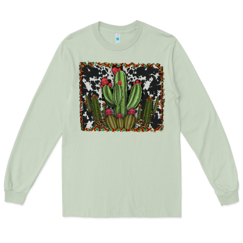 Aztec Cowhide Cacti Long Sleeve Tee by RanaPortraitStore | Teevron