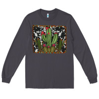 Smoke aztec cowhide cacti Long Sleeve Tee - RanaPortraitStore