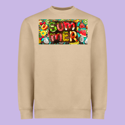 Summer With Fruits License Plate Heavyweight Sweatshirt Designed By Barkaloodesign